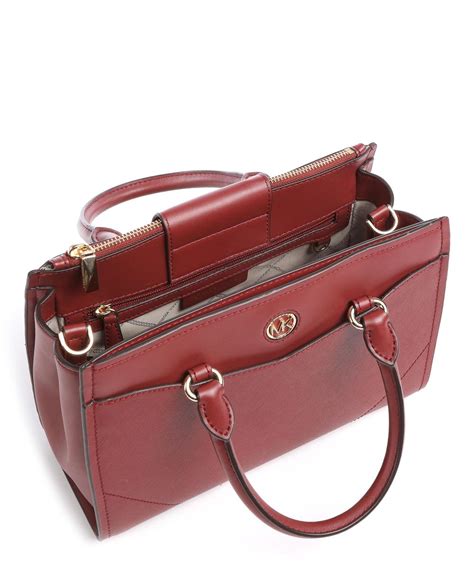 michael kors handtas donkerrood|michael kors leather tote.